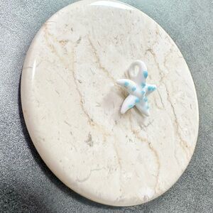 White Starfish Art Glass Pendant